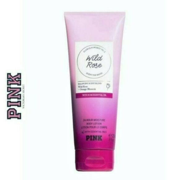NWT Pink Victoria's Secret Wild Rose Flower Blend Body Lotion - Picture 1 of 4